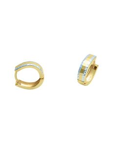 CRISTAL JOYAS arracadas oro amarillo y blanco 14k huggies oro 14k 11.60 mm