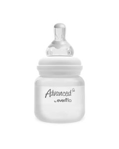 Advanced by Evenflo, Biberón Anticólicos Cuello Estándar, Recién Nacido, Transparente, Flujo Lento, 2oz/60ml, 1 pieza, MEX.