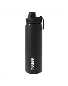 Botella para agua Tanker 800ml. Botella de aluminio ultra ligera, libre de BPA. Sin derrames. Práctica boquilla y agarradera. Para gimnasio, oficina, escuela o viajes. MARCA REGISTRADA G4. Color Negro
