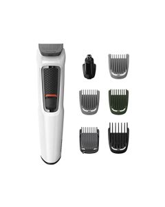 Philips Multigroom Recortadora todo en uno, Serie 3000, kit para hombre, con 7 accesorios, cuchillas autoafilables y accesorios lavables, MG3721/77