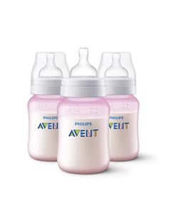 Philips Avent Set de Biberón Anti-colic 9oz, Rosa, 3 piezas SCY703/13