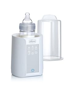 Chicco Calentador digital de biberones y esterilizador para biberones, tarros de comida de bebé y bolsas de leche, elimina el 99.9% de los gérmenes, 4 opciones de calefacción, visualización táctil