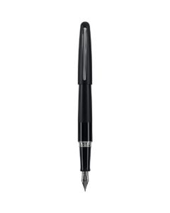 PILOT Metropolitan Collection Pluma estilográfica, barril negro, diseño clásico, punta media, tinta negra (91107)