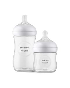 Philips Avent Set de Regalo Natural Response, 1 biberón 4 oz/125 ml y 1 biberón 9 oz/260 ml, Traslúcido, SCD838/26