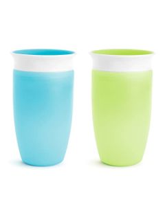 Munchkin Miracle 360 Vaso para niños, verde/azul, 295 ml, 2 unidades