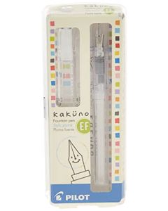 Pilot Kakuno Pluma estilográfica, barril transparente, punta extrafina (10816)
