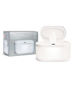 Munchkin Touch Free - Calentador de toallitas para bebé con luz nocturna y sensor de movimiento, color blanco