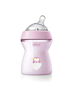 CHICCO, Biberón Natural Feeling, Color Rosa, 250 ml