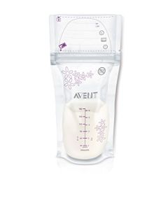 Philips AVENT Bolsas de almacenamiento de leche materna, transparente, 6 onzas, paquete de 50