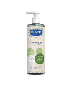 Mustela Certified Organic Cleansing Gel - Natural Hair & Body Wash with Olive Oil & Aloe Vera - For Baby, Kid & Adult - Fragrance Free, Tear Free, Vegan & Biodegradable - 13.52 fl. oz.