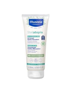Mustela Stelatopia Cleansing Gel - Baby Face & Body Wash for Eczema-Prone Skin - with Natural Avocado & Sunflower Oil - Fragrance-Free & Tear Free - 6.76 fl. Oz