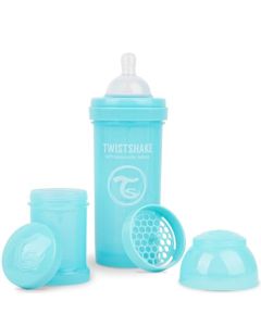 Twistshake Biberón Anticólicos de 260 ml | Tetina de Silicona Similar al Pecho | Mamila de Flujo Medio 2+ Meses | Hecho de Plástico Libre de BPA | Ideal para Lactancia Normal | Piezas Intercambiables