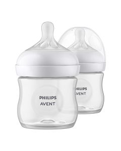 Philips Avent Biberón Natural Response│con válvula anticólicos│4 oz/125 ml│0 m+│Flujo 2 Lento│2 pzs│SCY900/02