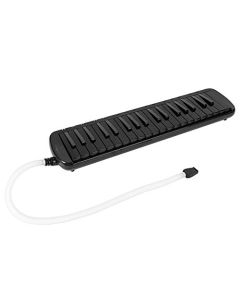 37 teclas Melodica Pianica Tube Tubo largo flexible Melodica con boquilla Bolsa de almacenamiento de soplete para niños principiantes(Negro)
