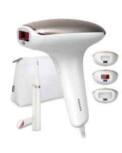 Philips Lumea Advanced Depiladora IPL, Luz Pulsada, con cable, 3 Cabezales Inteligentes (Cuerpo, Bikini y Cara), incluye un Recortador Precisión, BRI923/50
