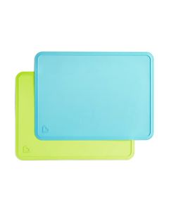 Munchkin® Spotless™ - Manteles Individuales de Silicona para niños, Paquete de 2, Azul/Verde