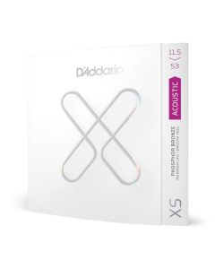 D'Addario. Cuerdas de guitarra - Cuerdas para guitarra acústica recubiertas XS Phosphor Bronze - XSAPB11553 - Para guitarras de 6 cuerdas - 11,5-53, calibre custom fino plus