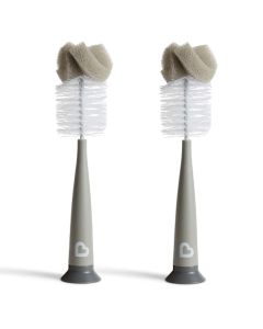 Munchkin® Sponge™ - Cepillo para Polvo para Botella (diseño Moderno, 2 Unidades), Color Gris