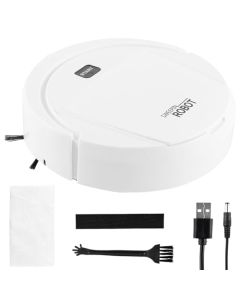 PTMTFYL Robot aspirador inteligente, robot de barrido completamente automático, aspirador robótico máximo de 60 minutos, mapeo inteligente, bajo ruido, ideal para piso duro, pelo de mascotas (blanco)