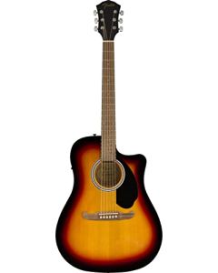 Fender FA-125CE Dreadnought Guitarra eléctrica acústica, con 2 años de garantía, Sunburst