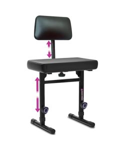 Liquid Stands Banco de Piano Ajustable ñ Banco de Teclado Musical con Asiento de Respaldo para Teclado de Piano con cojÌn Acolchado Negro para m˙sicos, Taburete de Piano