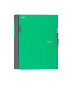 Five Star Advance Cuaderno Profesional 200 hojas, 5 Materias, separadores plásticos. Rayado. Verde. 73148