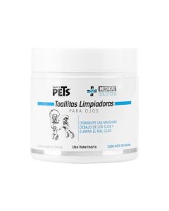 Fancy Pets Medical Solutions Toallitas Limpiadoras de Ojos para Perro y/o Gato con 80 Piezas