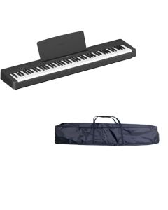 Yamaha P-145 - Piano digital negro - Piano digital ligero y portátil con 88 Con Funda de Regalo