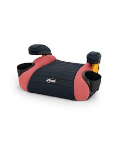 Chicco GoFit Asiento elevador sin respaldo para coche, asiento de viaje para coche, niños portátiles de 40 a 100 libras. Coral/Naranja