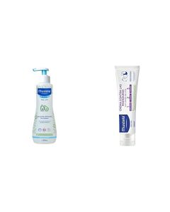 Mustela Mustela Solución Limpiadora Sin Enjuague Para Piel Normal, color, 300 ml, pack of/paquete de + Crema Contra Rozaduras 1-2-3 con Oxido de Zinc para Todo Tipo de Piel, 108 gr