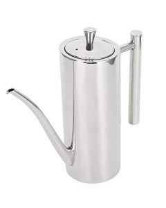 Jeffergarden acero inoxidable aceite de oliva dispensador de latas a prueba de polvo aceite a prueba de fugas botella olla contenedor europeo olla cocina alimentos utensilio (Mango recto-0.5L)