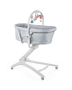 Chicco Baby Hug 4 in 1 - Cama para bebé de 3 años (15 kg) Convertible, Cuna, Transporte, Silla Alta y Asiento Infantil, con Barra de Juegos, Altura y Respaldo Regulables, Color Gris re_Lux