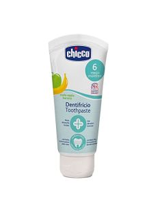 CHICCO, Pasta Dental para Bebé, Sin Flúor, Sabor Plátano-Manzana, +6 meses