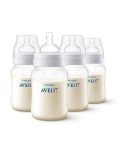 Philips Avent Biberón Anti-colic│con válvula anticólicos│9 oz/260 ml│1 m+│4 pzs│SCY121/18