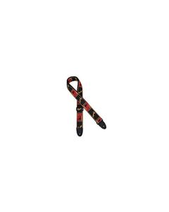 Fender Correa de guitarra monogramada, 2 pulgadas, negro/amarillo/rojo