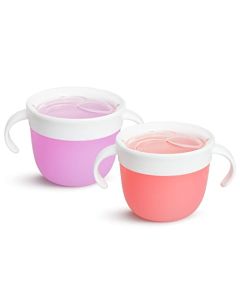Munchkin® Snack™ Catcher - Copas para Aperitivos para niños pequeños, Paquete de 2, Rosa/Morado