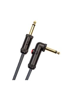 D'Addario Guitar Cable - Guitar Lead - Circuit Breaker Cable - Latching Cut-Off Switch to Mute When Changing Instrument - 10 Feet/3.05 Meters - Straight Ends/Right Angle - 1 Pack