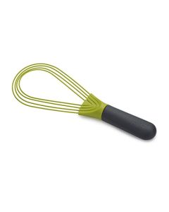 Joseph Joseph - Batidor giratorio 2 en 1 plegable con alambre de acero recubierto de silicona, color gris/verde