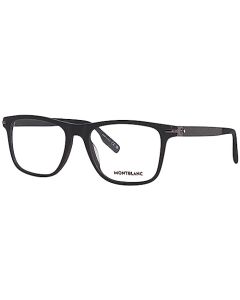 Mont Blanc MB0251O 001 - anteojos para hombre, color negro mate, borde completo, forma cuadrada, 54 mm, Negro -, 54