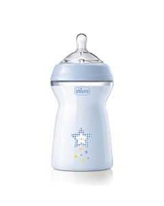 CHICCO, Biberón Natural Feeling, Color Azul, 330 ml