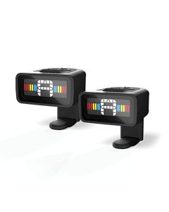 D'Addario Guitar Tuner - Micro Headstock Tuner - Tuner for Acoustic Guitar, Electric Guitar, Bass Guitar, Mandolin, Banjo, Ukelele - Compact & Discrete - Clip On - 2 Pack
