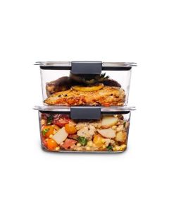 Rubbermaid Brilliance - Recipiente para alimentos, Transparente, 2 pack Medium, 1, 1