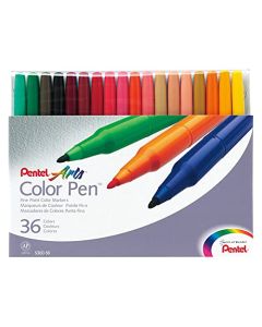 Plumines/Marcadores Pentel Base Agua Arte o Escolares Paquete con 36 Piezas-S360-36