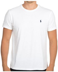 Ralph Lauren - Camiseta polo con cuello redondo para hombre (talla L, blanca)