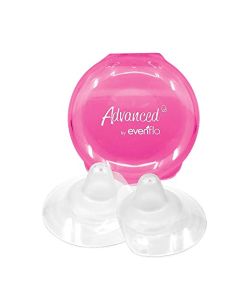 Advanced by Evenflo Pezoneras de silicón para la lactancia, 2 piezas con estuche, Lactancia, MEX., 2 count, 1