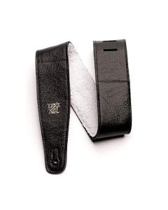Ernie Ball - Correa de piel italiana con acolchado de piel, color negro (P04137)