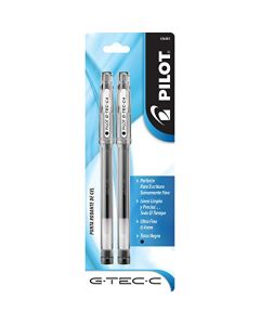 Pilot 36481 G-TEC-C Rotulador, Tinta Bio-Polímera, Ultra Fino 0.4 mm, Usa Repuesto, Blister de 2 Piezas, color Negro