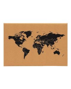 Juvale - Mapa mundial de corcho con pasadores y tornillos, mapa de seguimiento de viaje para decoración de pared del hogar y la oficina, fácil instalación, pin aventuras pasadas y viajes futuros, 23.5