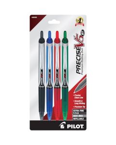 Pilot Precise V5 RT 26055 Bolígrafos retráctiles, punta extra fina de 0.5 mm, paquete de 4
