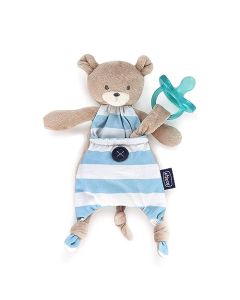 CHICCO, Porta Chupón Pocket Friend, Color Azul